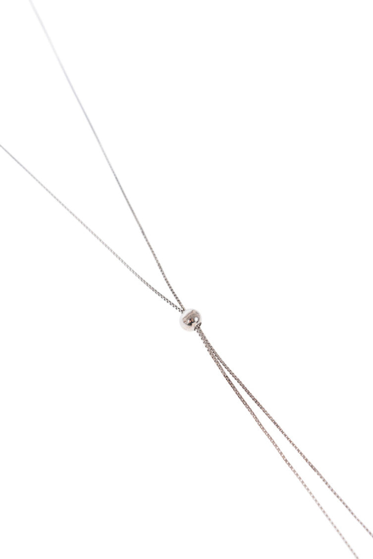 Silver Double Sphere Pendant Necklace 3