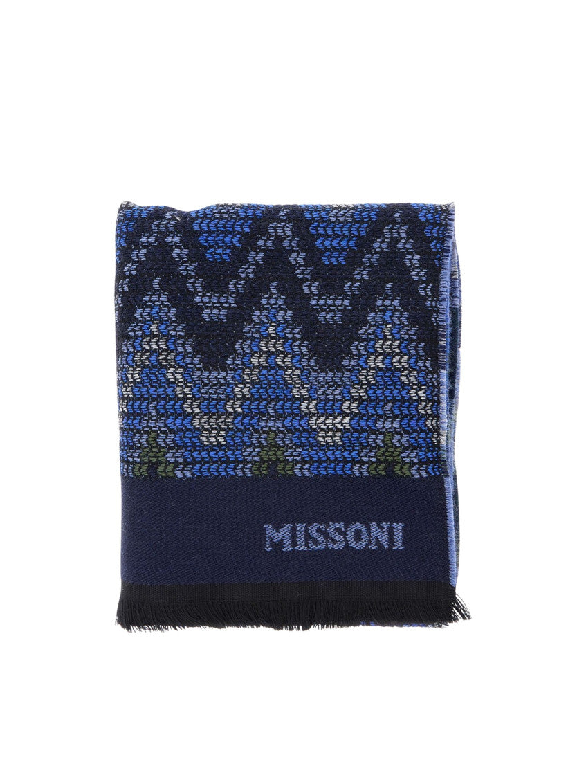 Blue Geometric Pattern Scarf 1