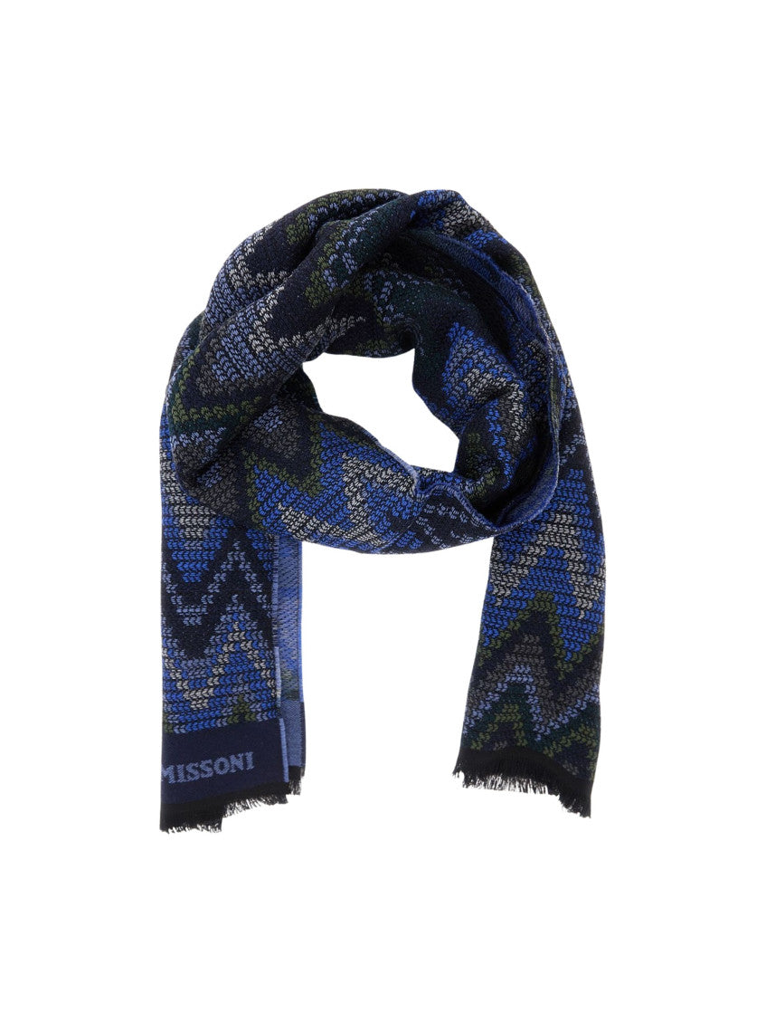 Blue Geometric Pattern Scarf 2