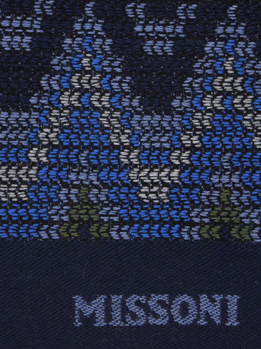 Blue Geometric Pattern Scarf 3