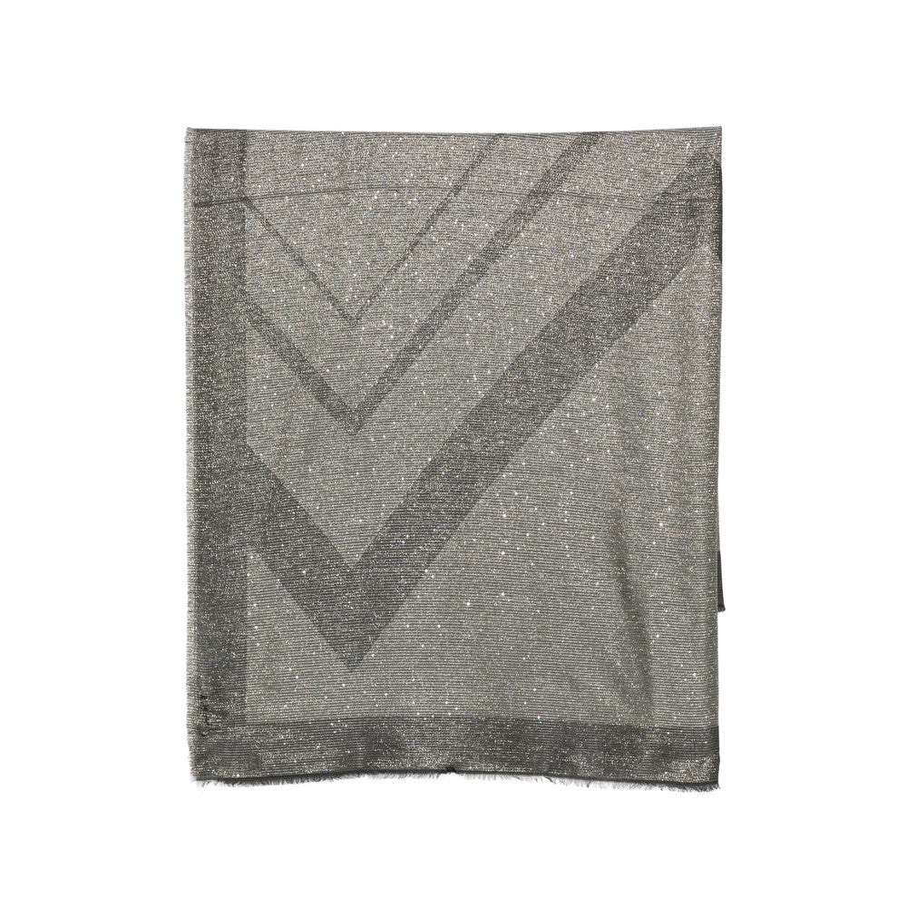 Grey Sequin-Embellished Scarf 1
