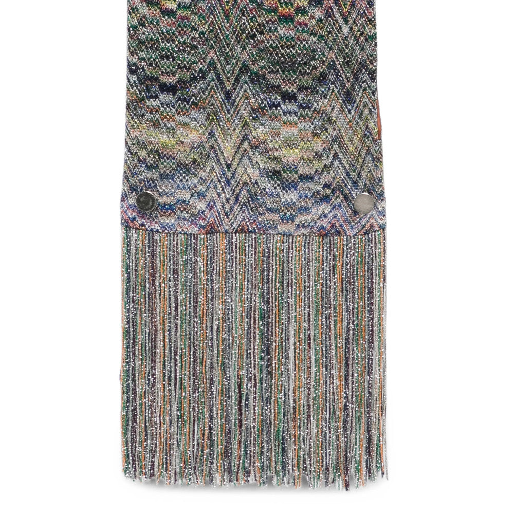 Grey Metallic Chevron Scarf 1