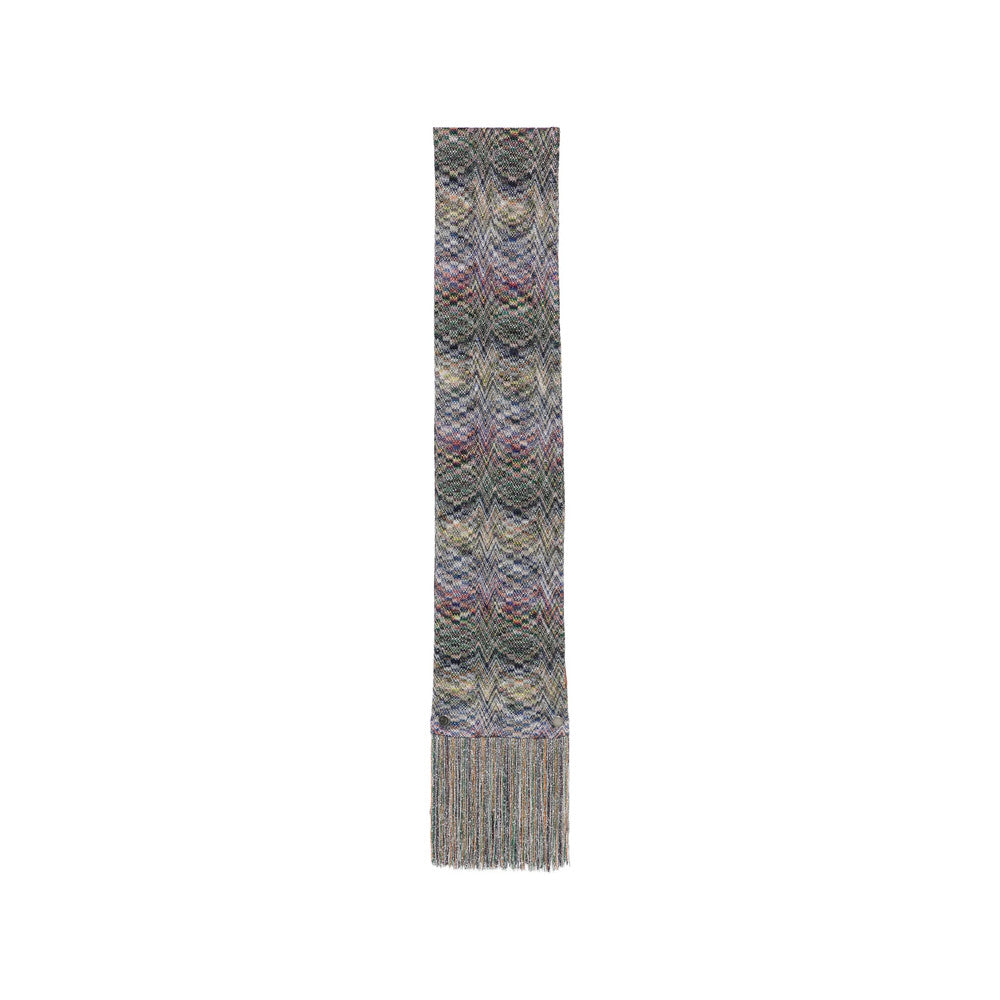 Grey Metallic Chevron Scarf 2