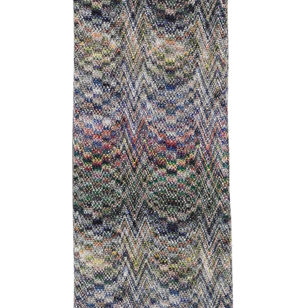 Grey Metallic Chevron Scarf 3