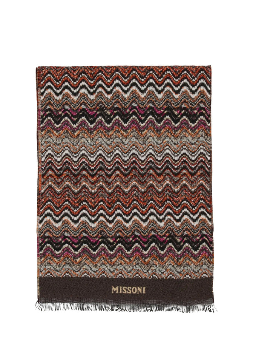 Brown Chevron Pattern Scarf 1