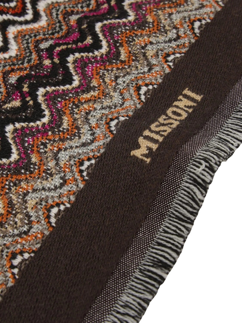 Brown Chevron Pattern Scarf 3