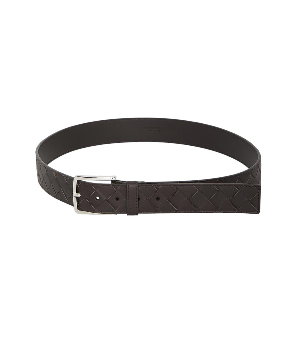 Brown Intrecciato Buckle Belt 1