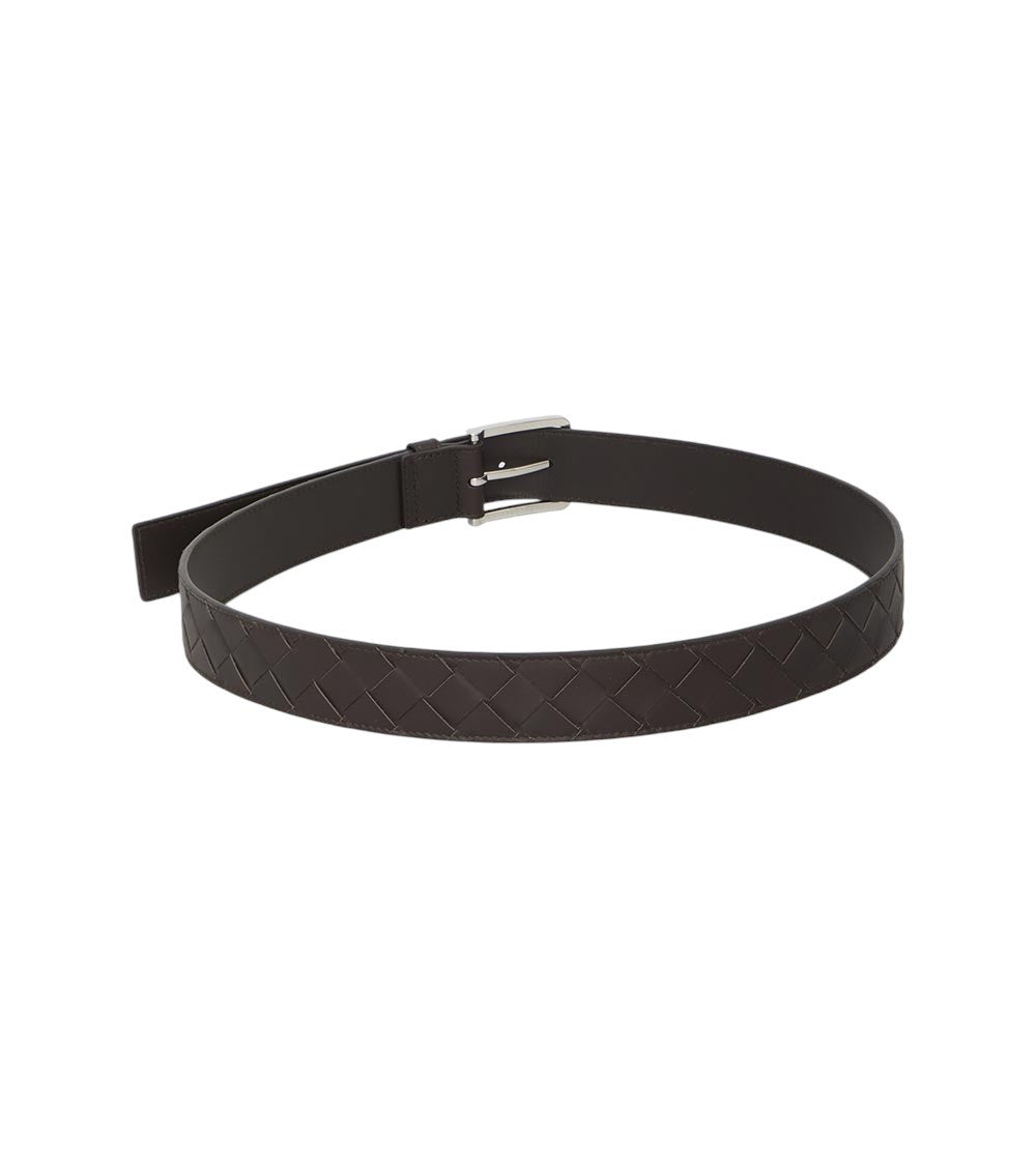 Brown Intrecciato Buckle Belt 2