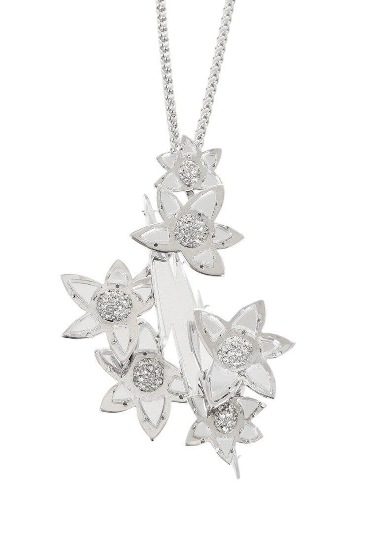 Silver Flower Charm Necklace 2