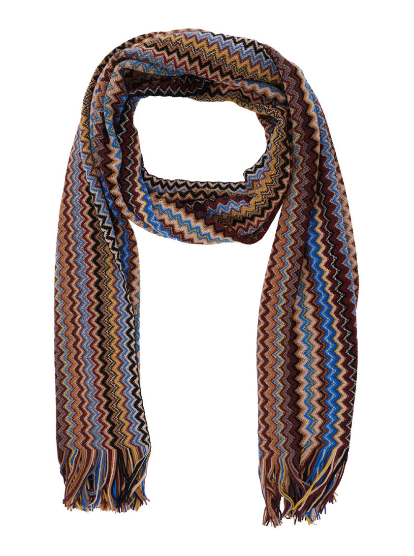 Brown Zig Zag Chevron Scarf 2