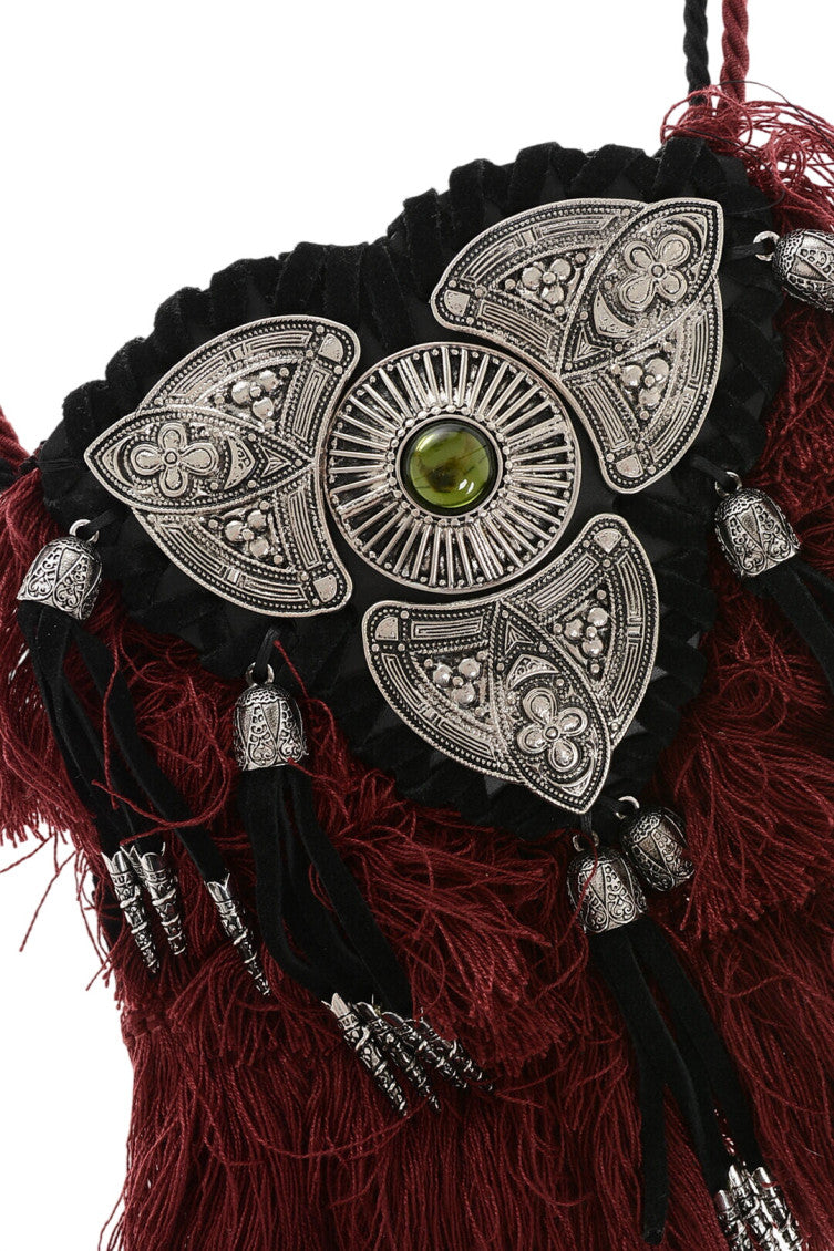 Maroon Plastron Necklace 2