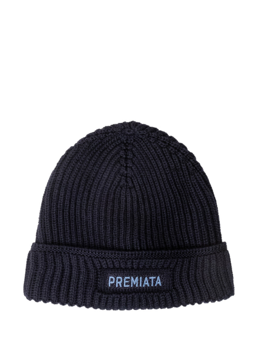 Dark Blue Knitted Beanie Cap 1