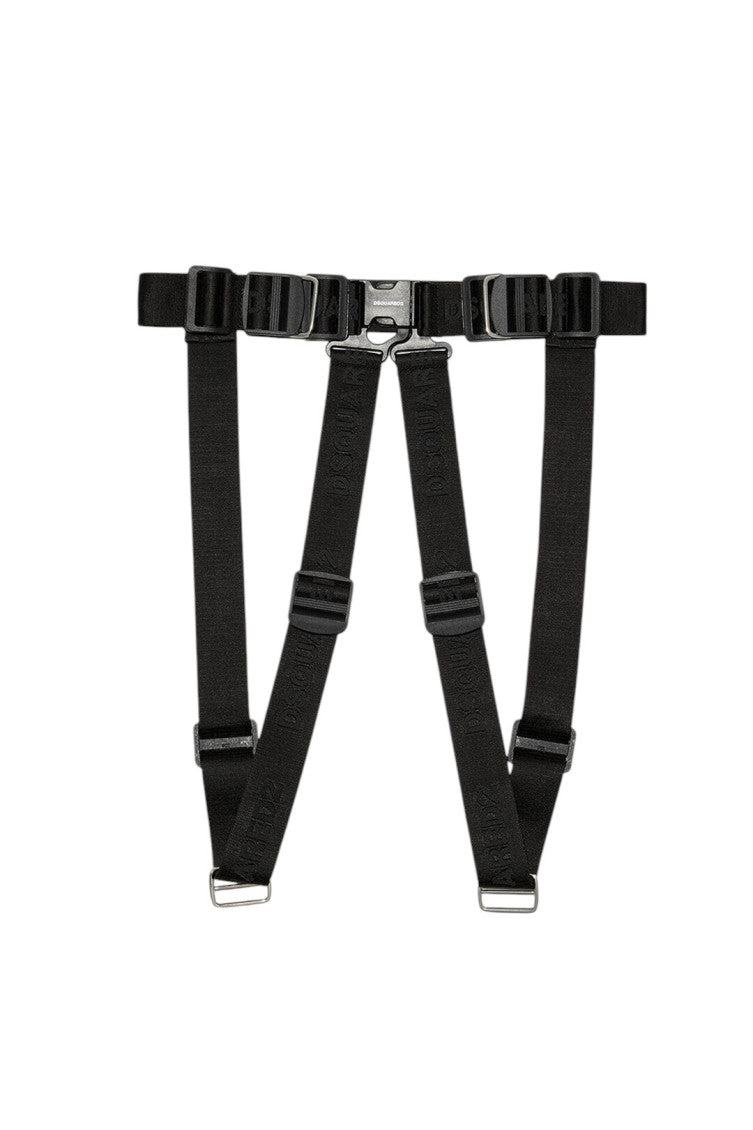 Black Logo Harness Belt 1