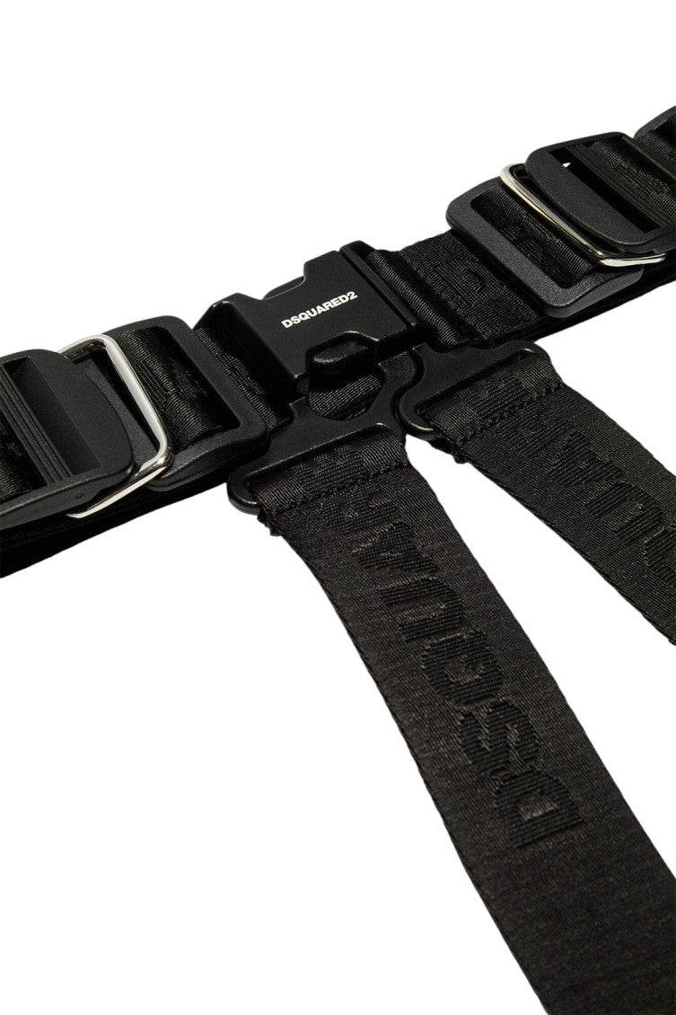Black Logo Harness Belt 3