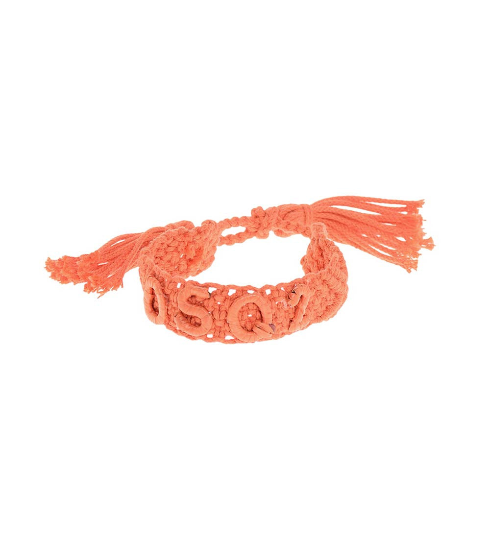 Orange Monogram Crochet Bracelet 1