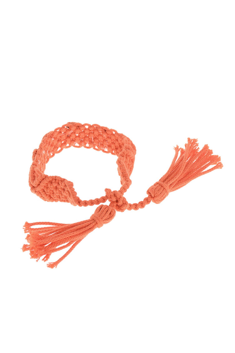 Orange Monogram Crochet Bracelet 2