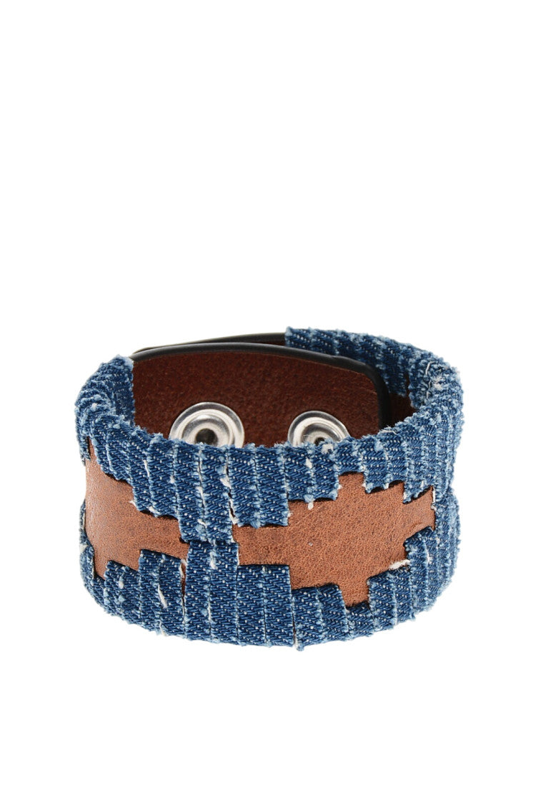 Brown Denim Leather Bracelet 1