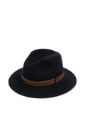 Black Solid Fedora Hat 1