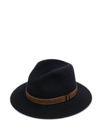 Black Solid Fedora Hat 1
