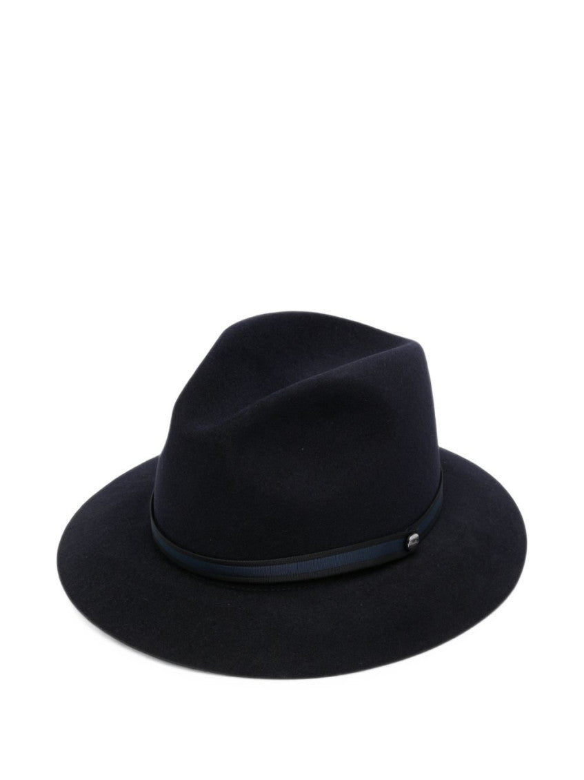 Navy Blue Solid Fedora Hat 2