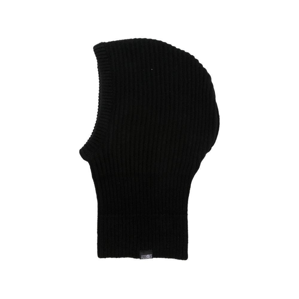 Black Rib Knitted Winter Cap 1