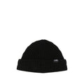 Black Ribbed Logo Beanie Cap 1