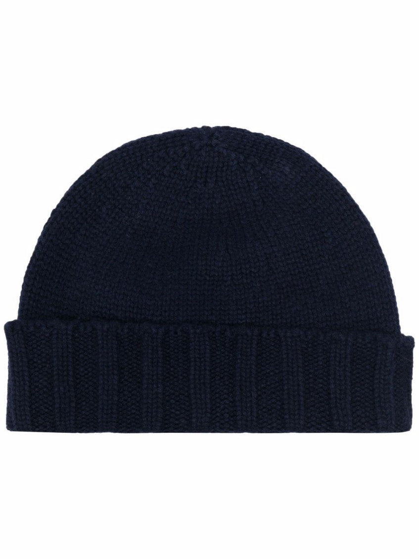 Navy Blue Knitted Beanie Cap 1