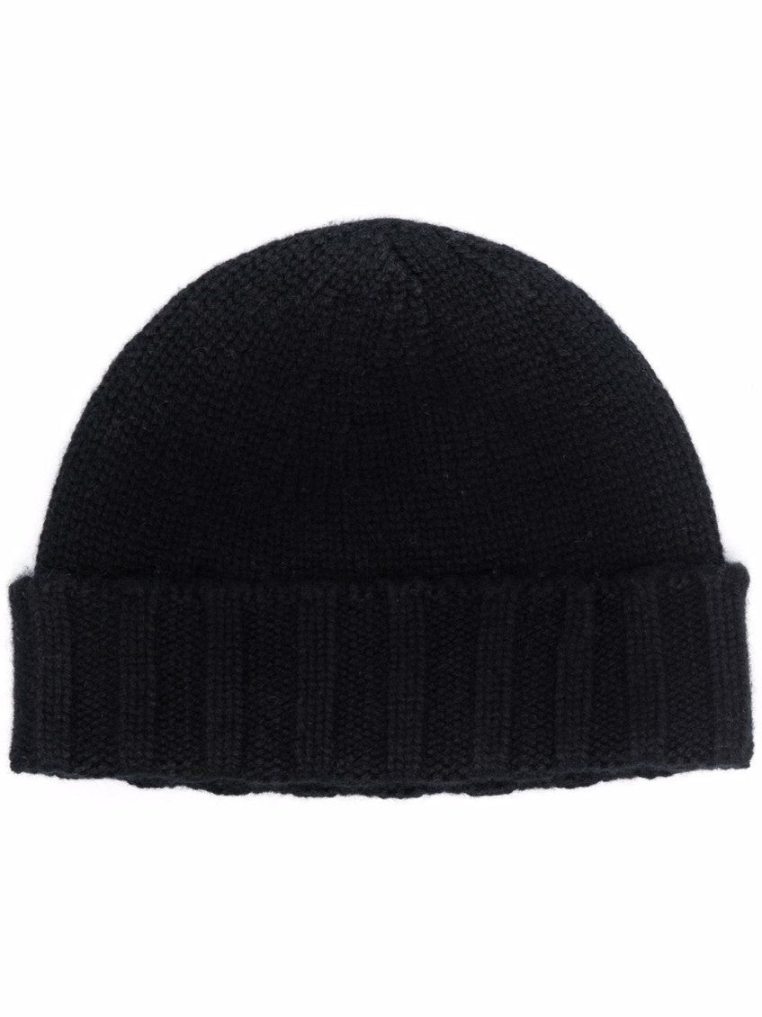 Black Knitted Beanie Cap 1