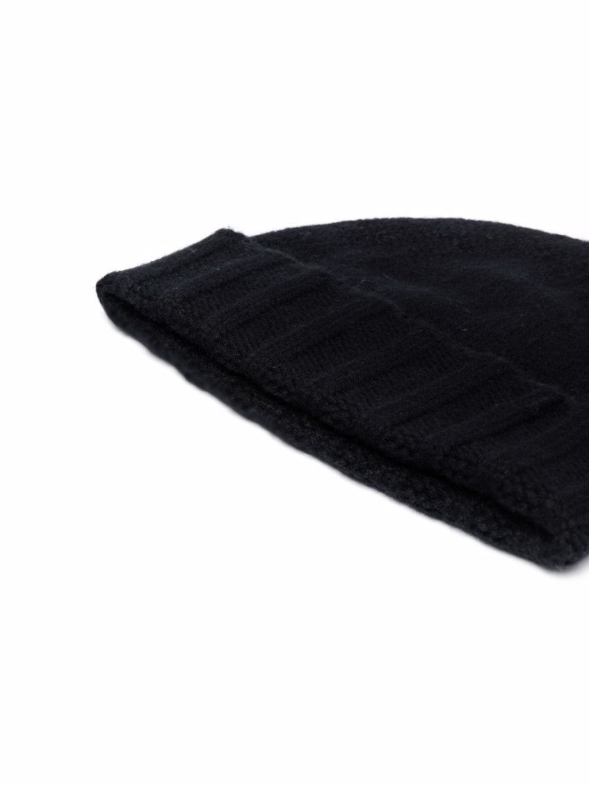 Black Knitted Beanie Cap 2