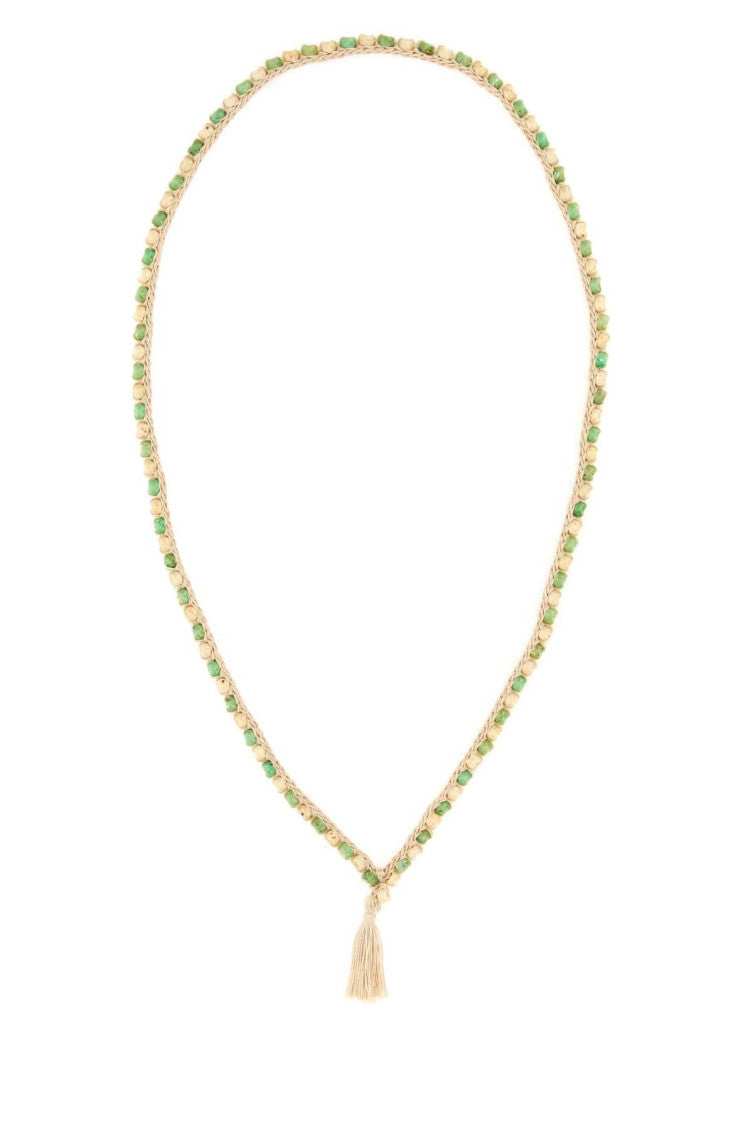 Multi Color Embellished Crochet Necklace 1