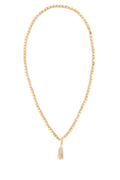 Beige Embellished Crochet Necklace 1