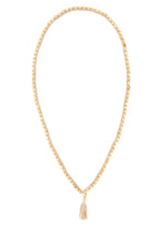 Beige Embellished Crochet Necklace 1