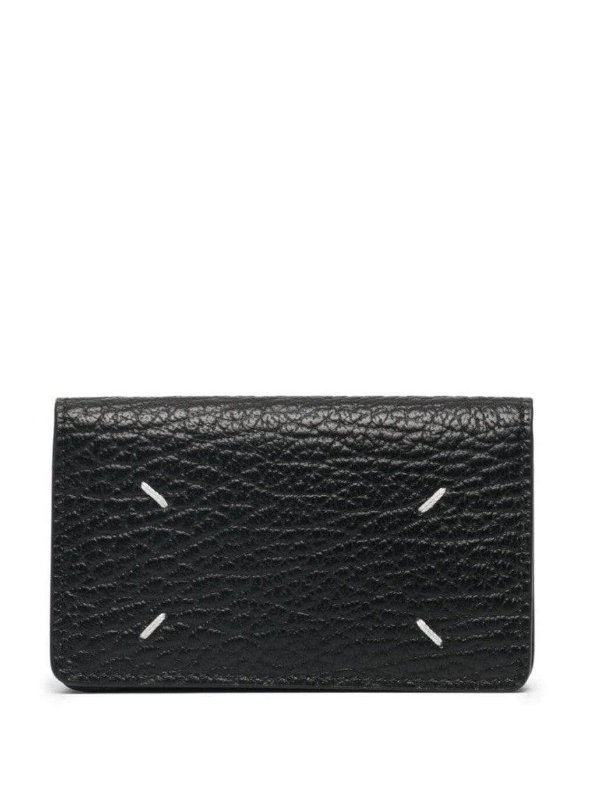 Black Grained leather wallet 1