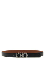 Black Brown Gancini Reversible Belt 1