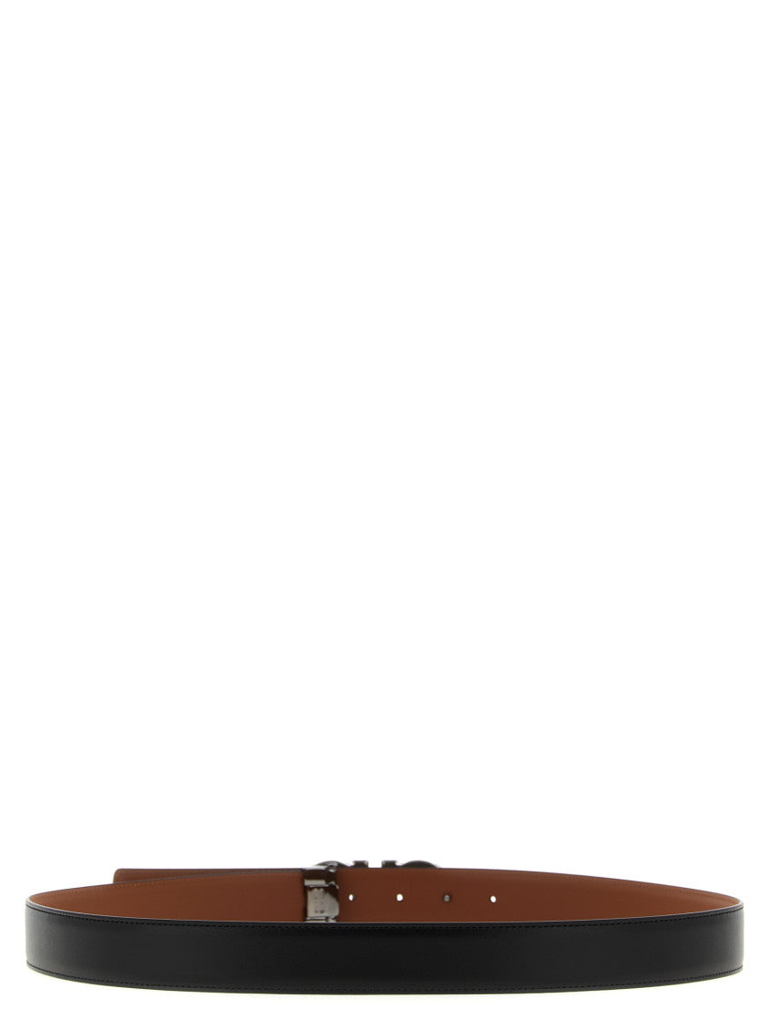 Black Brown Gancini Reversible Belt 3