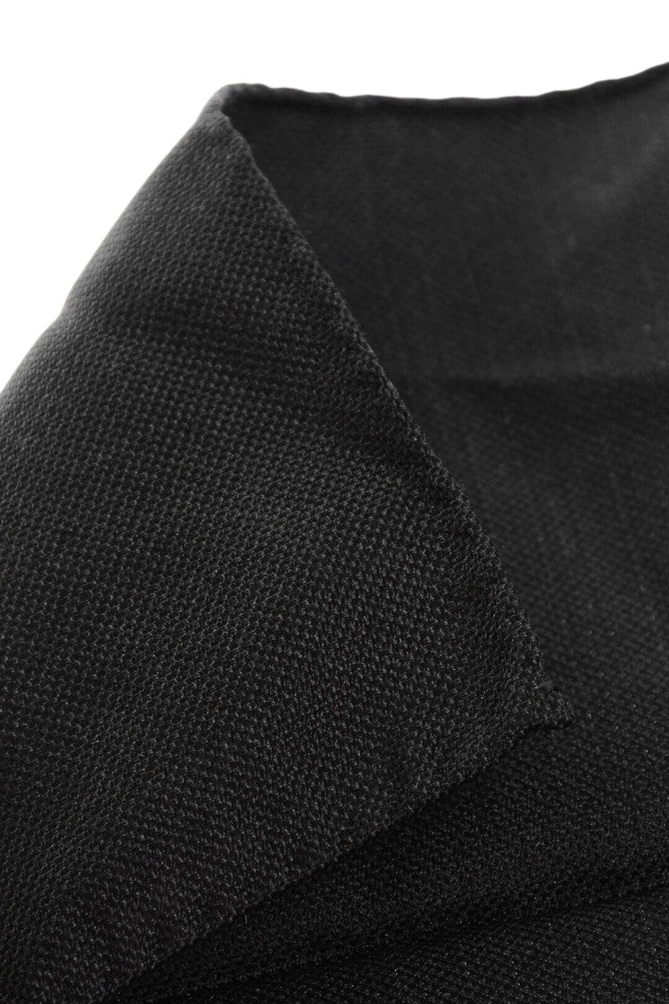 Black Solid Pocket Square 3