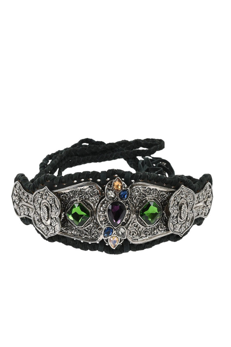 Silver Black Dreamcatcher Embellished Belt 1