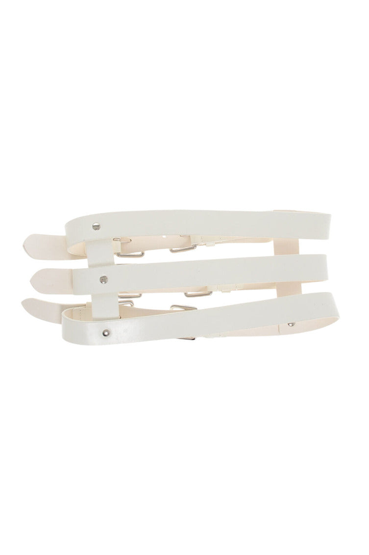 White Triple Solid Belt 2
