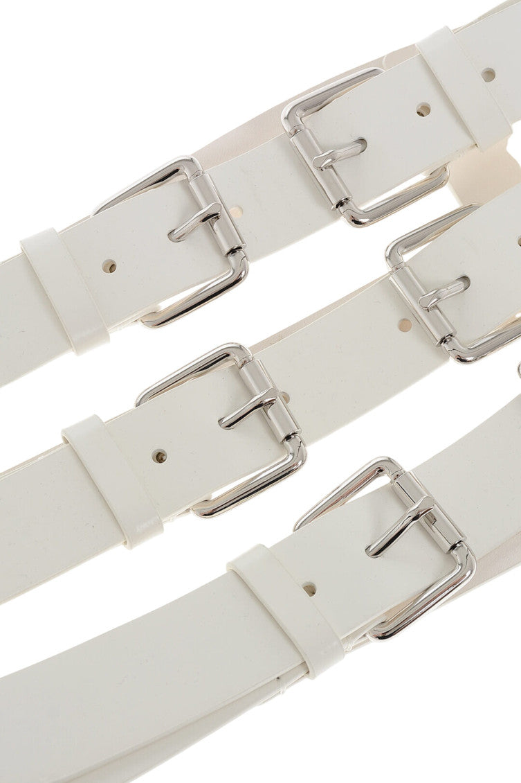 White Triple Solid Belt 3