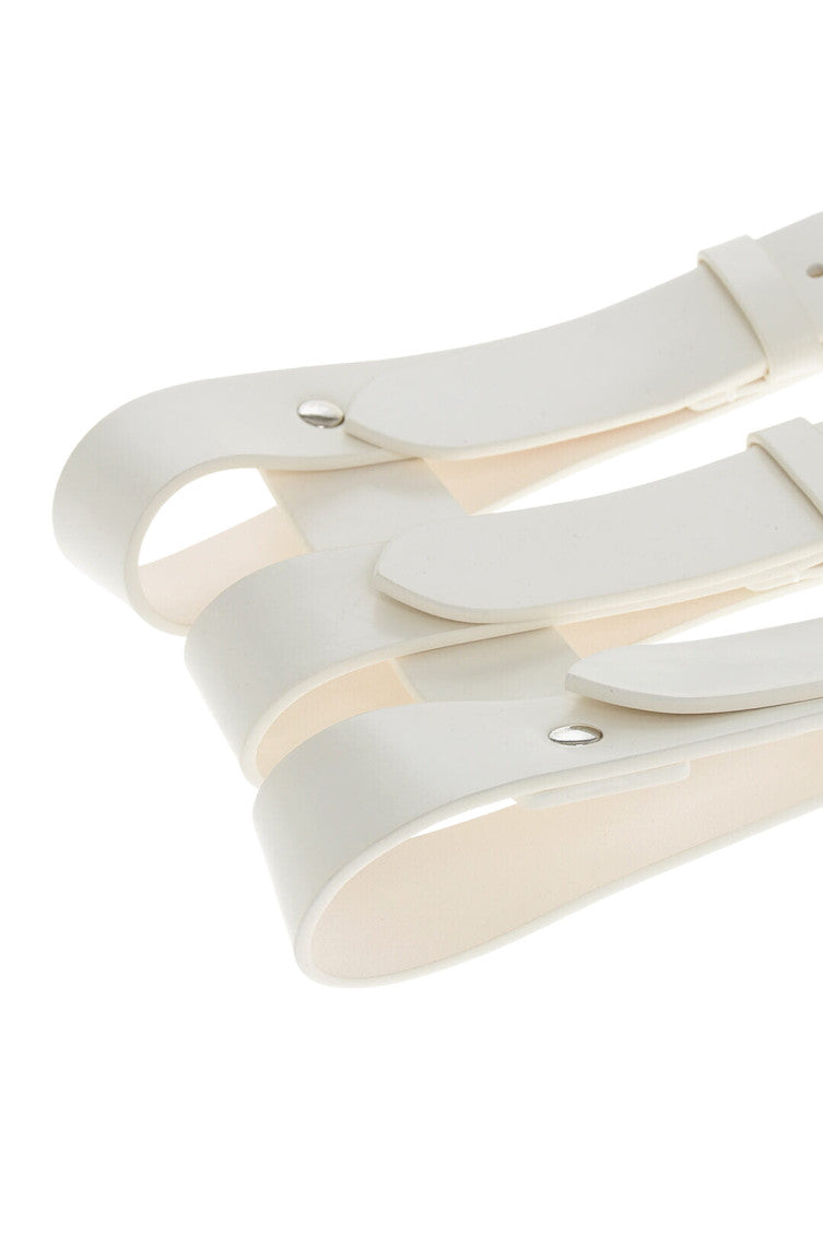 White Triple Solid Belt 4