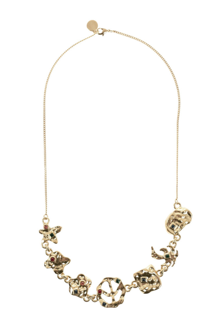 Golden Logo Charm Necklace 1