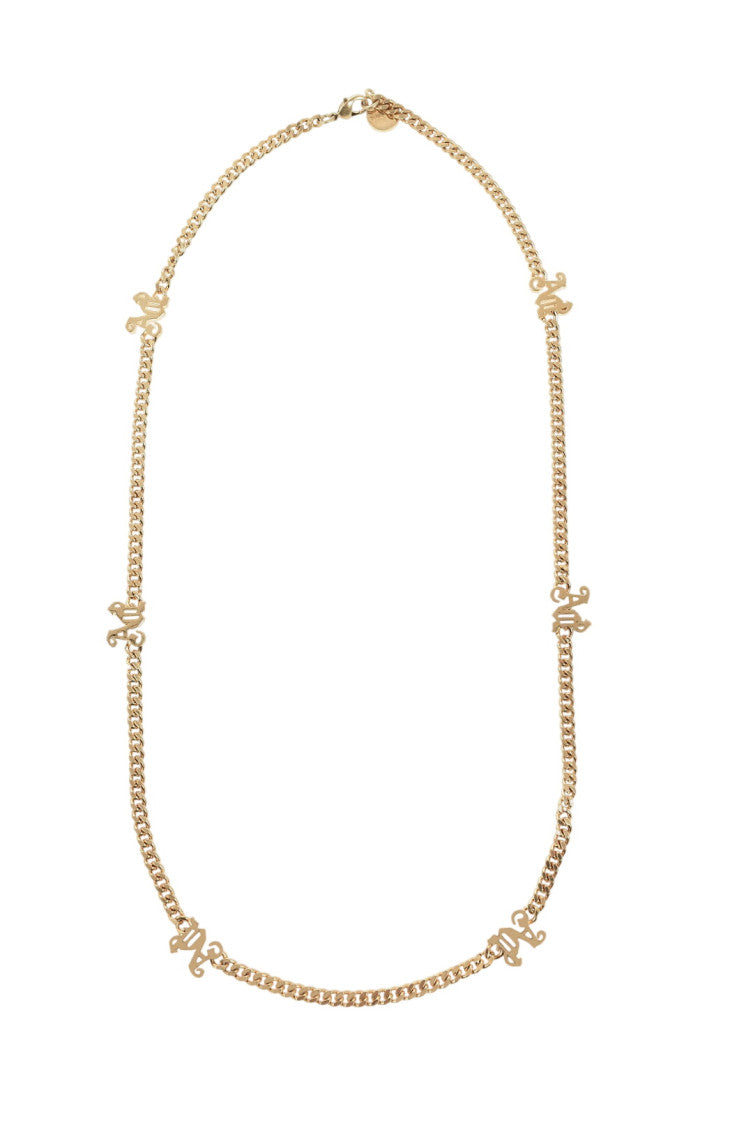 Gold Monogram Chain Necklace 1