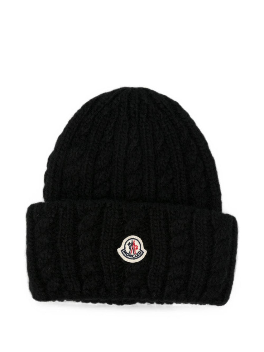 Black Knitted Beanie Cap 1