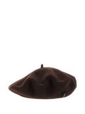 Dark Brown Solid Beret Hat 1