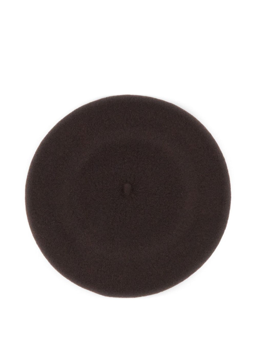 Dark Brown Solid Beret Hat 2