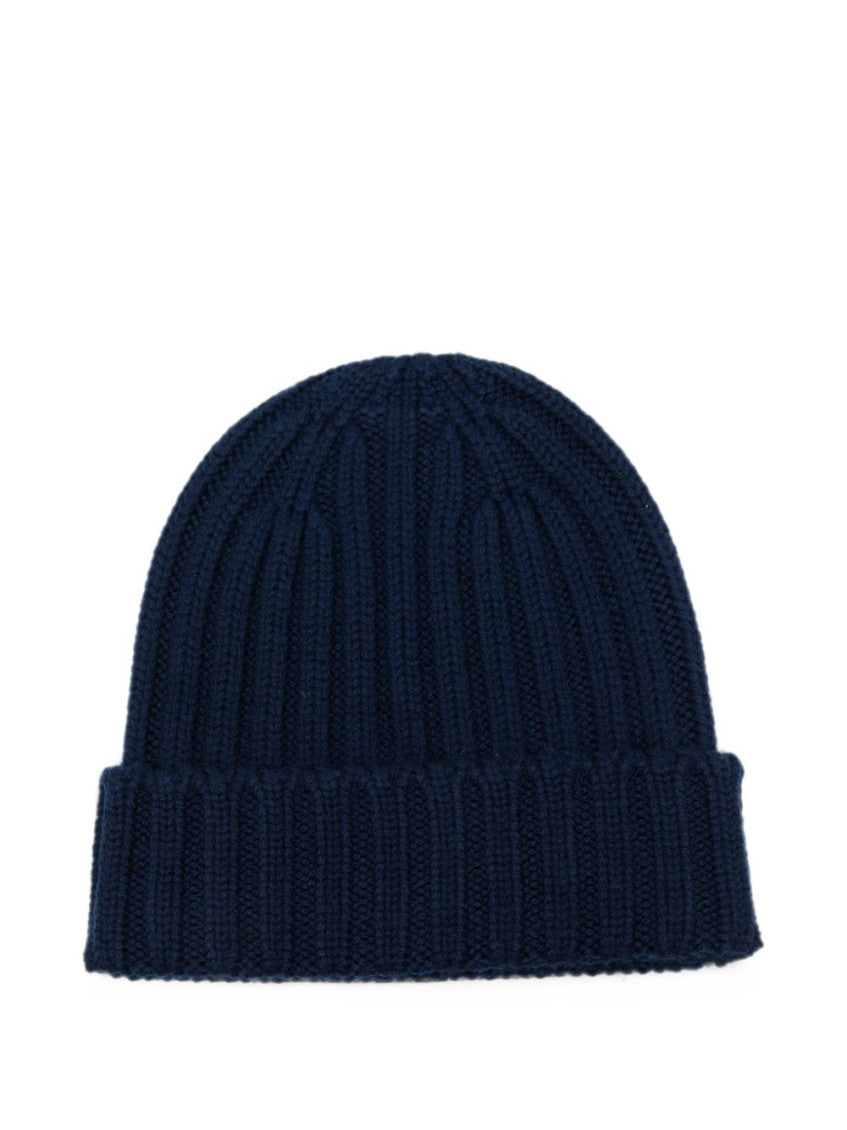 Dark Blue Knitted Beanie Cap 1