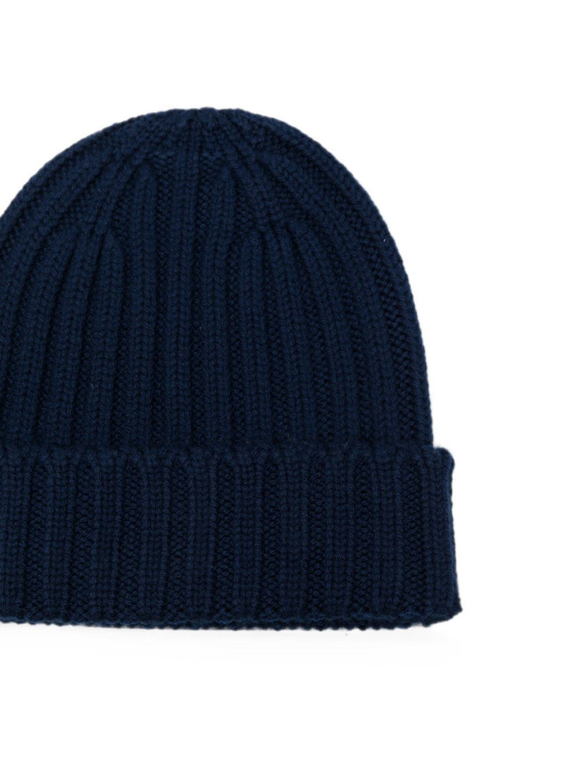 Dark Blue Knitted Beanie Cap 2