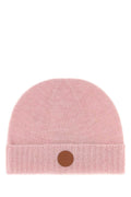 Light Pink Fluffy Solid Beanie Cap 1