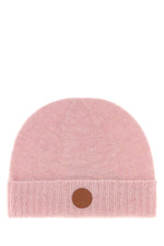 Light Pink Fluffy Solid Beanie Cap 1