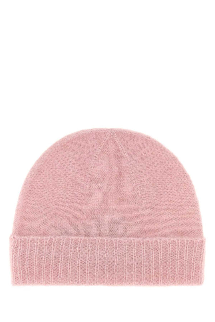 Light Pink Fluffy Solid Beanie Cap 2